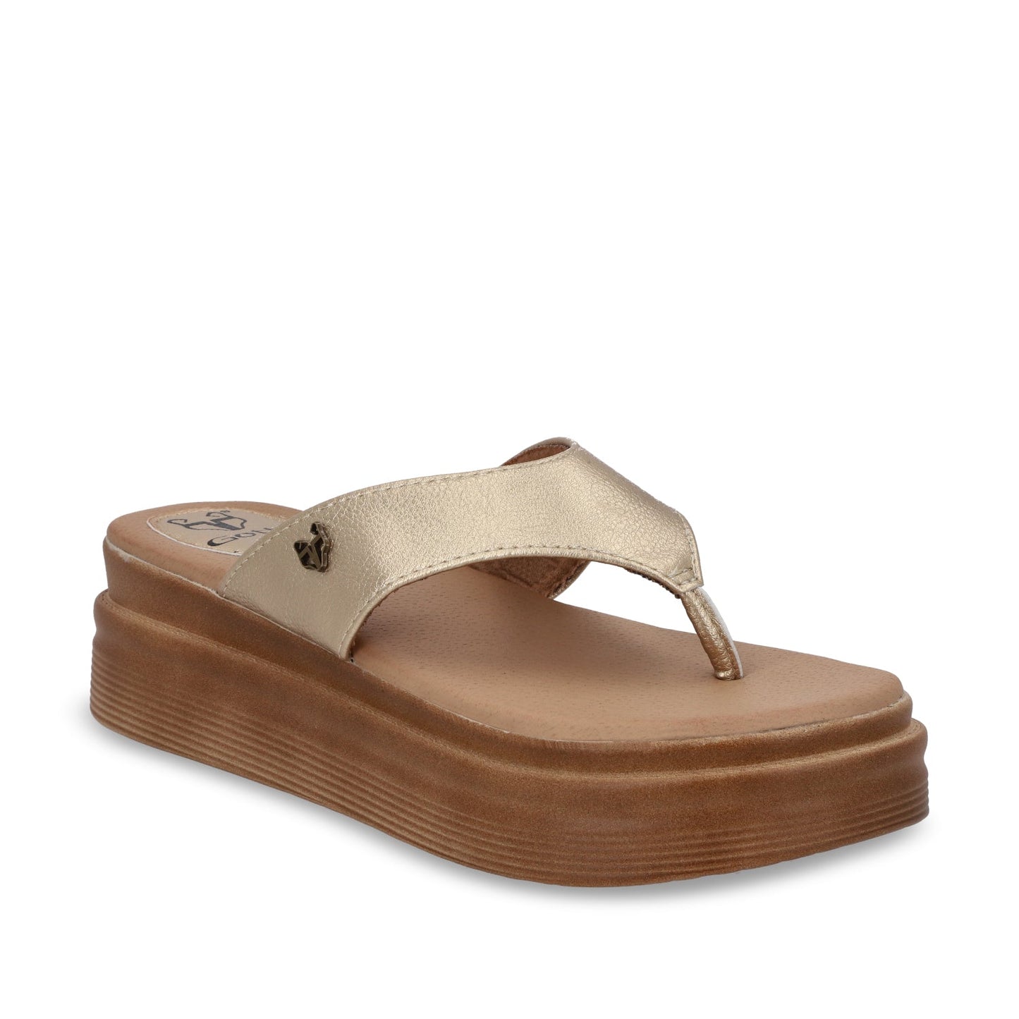 Sandalia Plataforma Dorada Mujer 43011 - Gotta Mexico