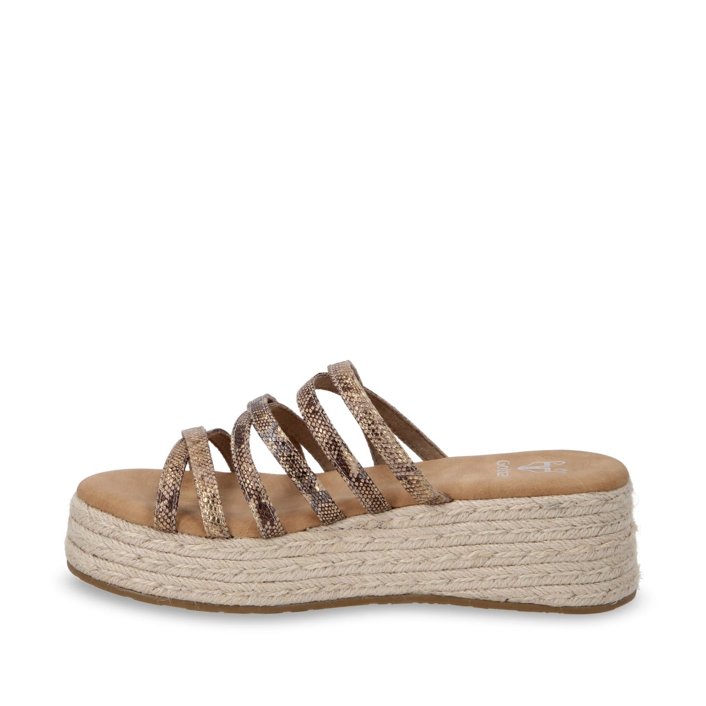 Sandalia Plataforma Dorada Mujer 55972