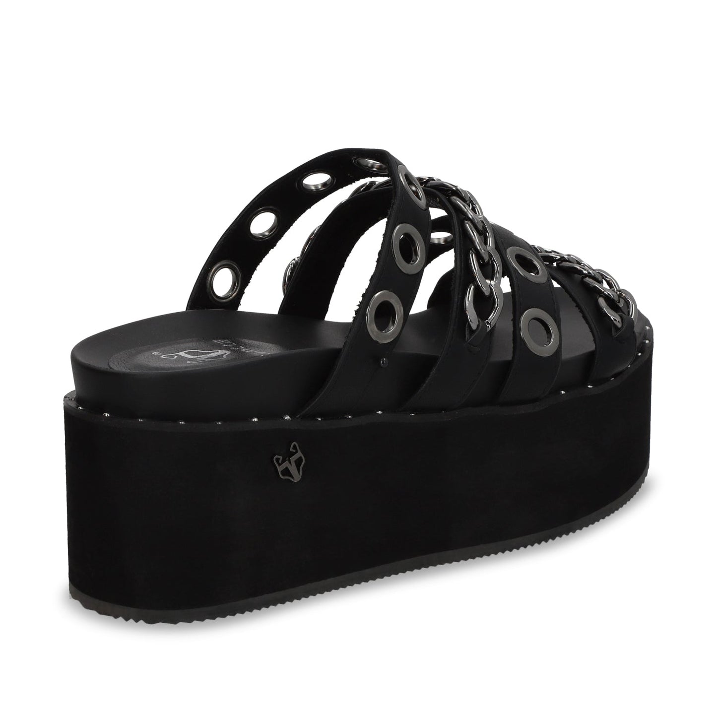 Sandalia Plataforma Negra Mujer 1566C