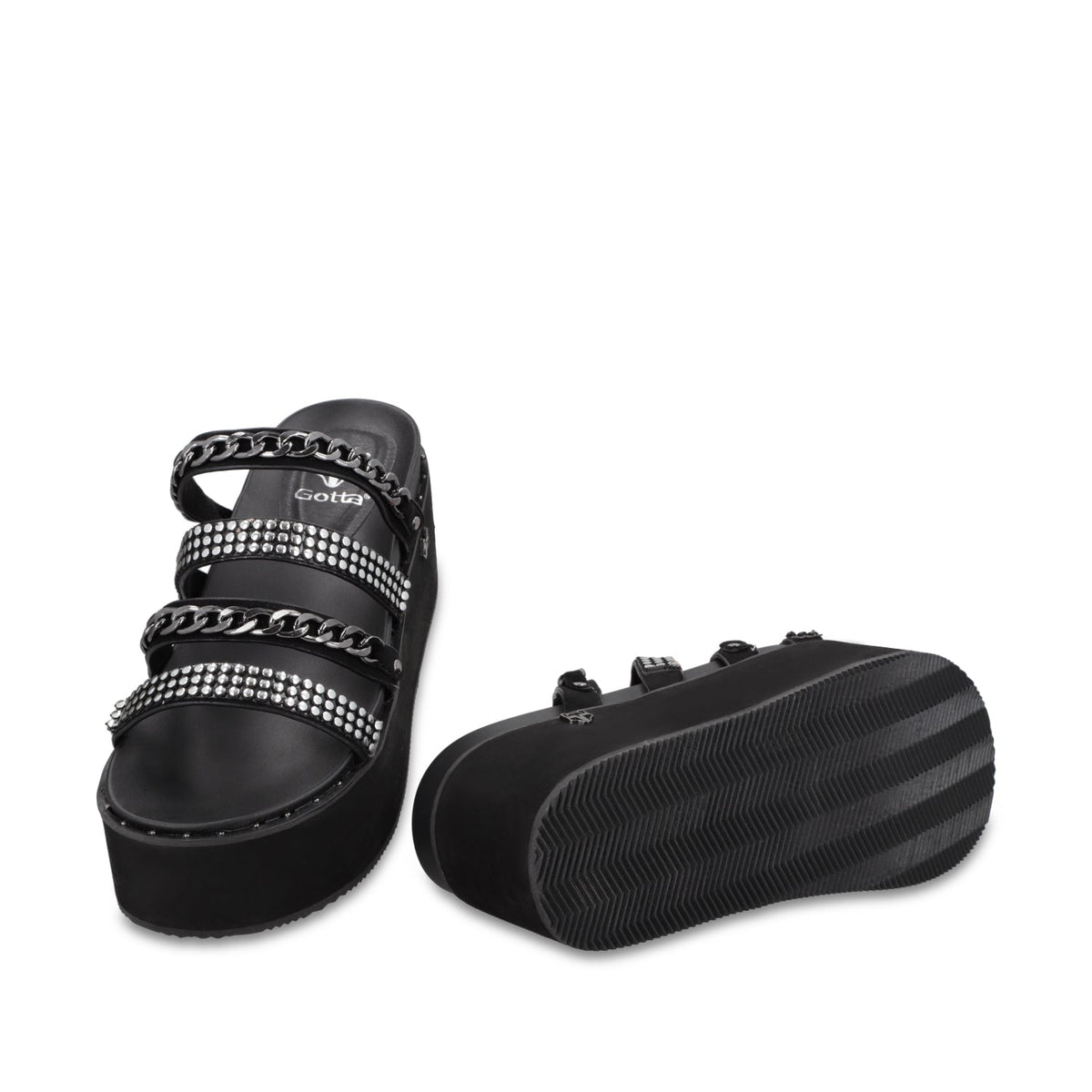 Sandalia Plataforma Negra Mujer 1566F - Gotta Mexico