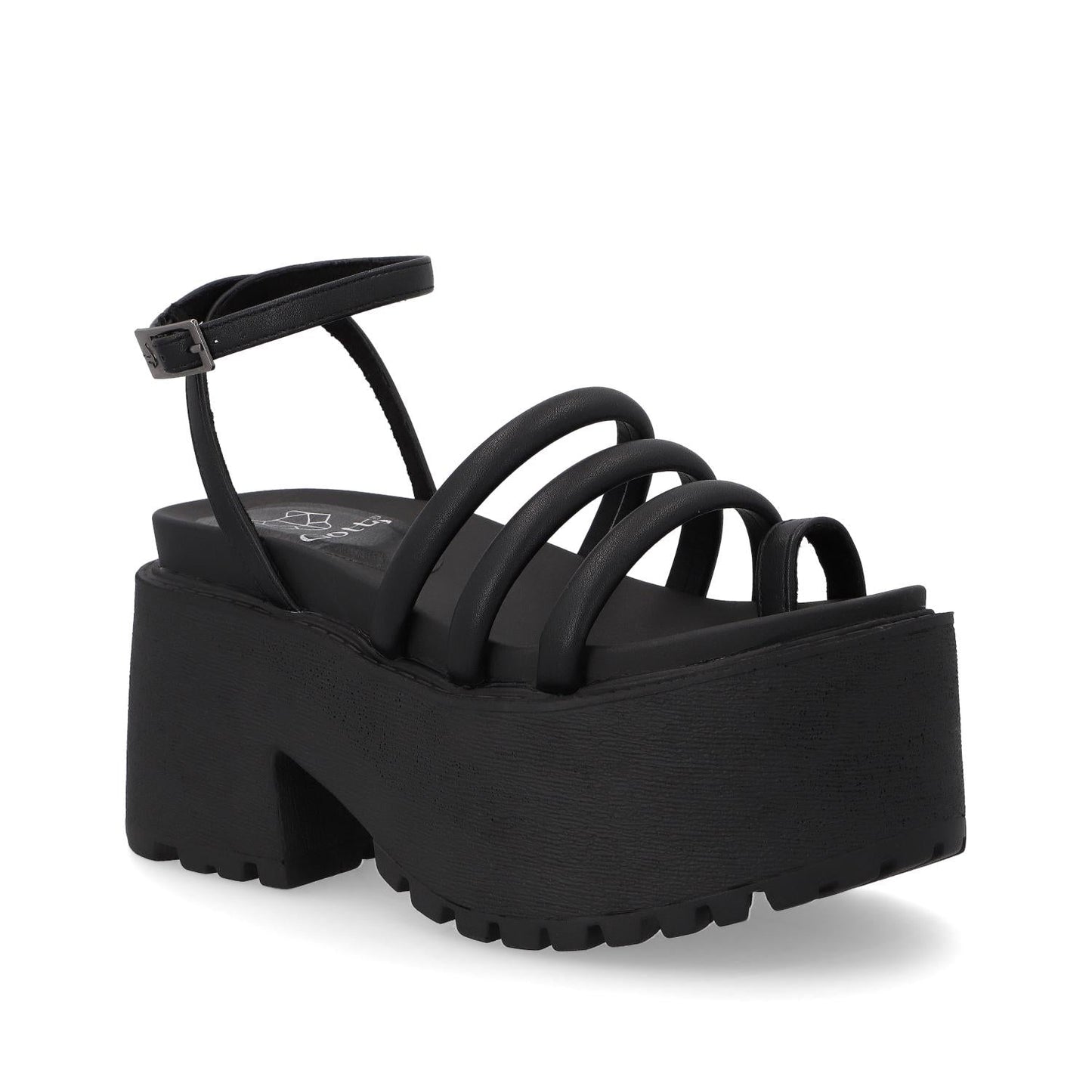 Sandalia Plataforma Negra Mujer 15670
