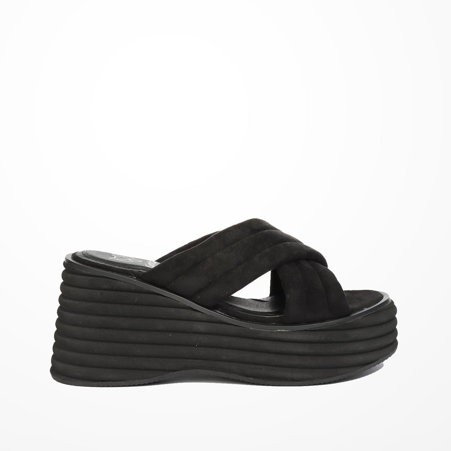 Sandalia Plataforma Negra Mujer 25211