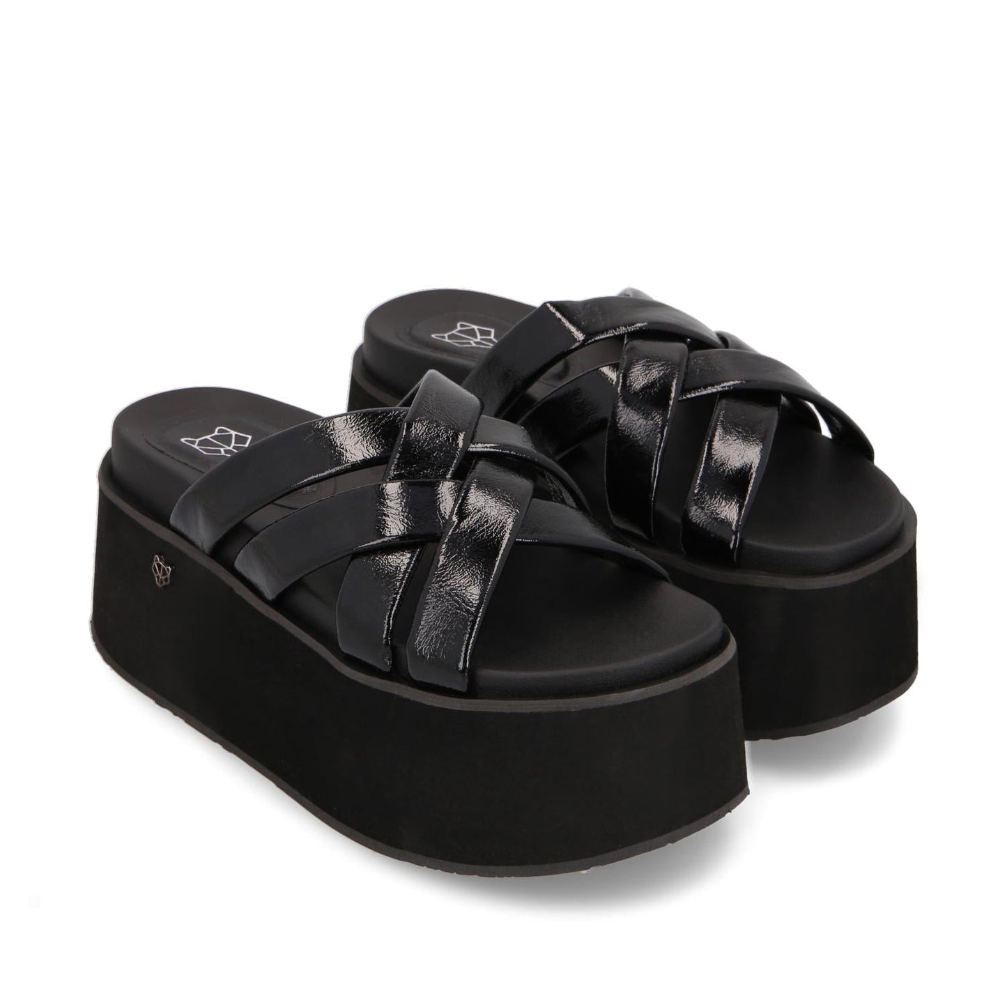 Sandalia Plataforma Negra Mujer 35184