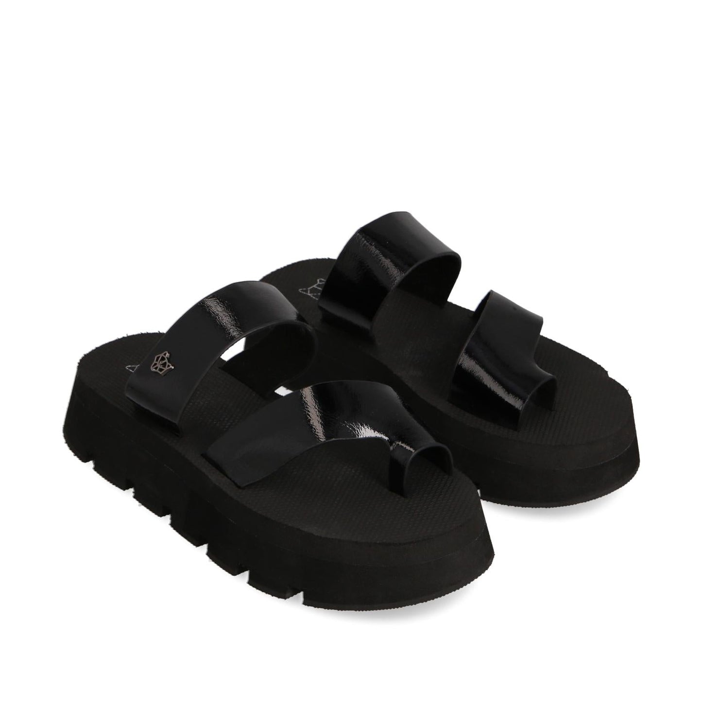Sandalia Plataforma Negra Mujer 35200