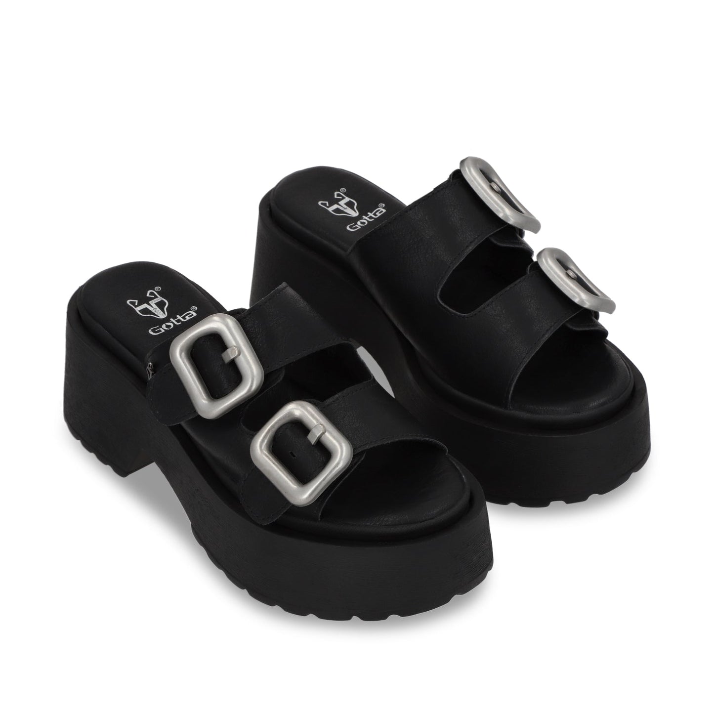 Sandalia Plataforma Negra Mujer 45985