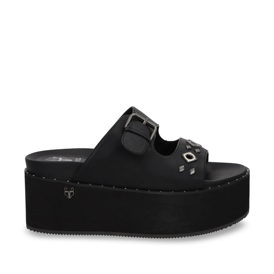 Sandalia Plataforma Negro Mujer 1566D