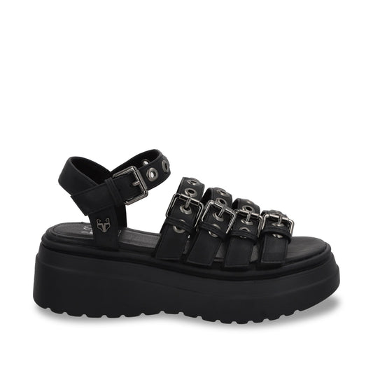 Sandalia Plataforma Negro Mujer 55920