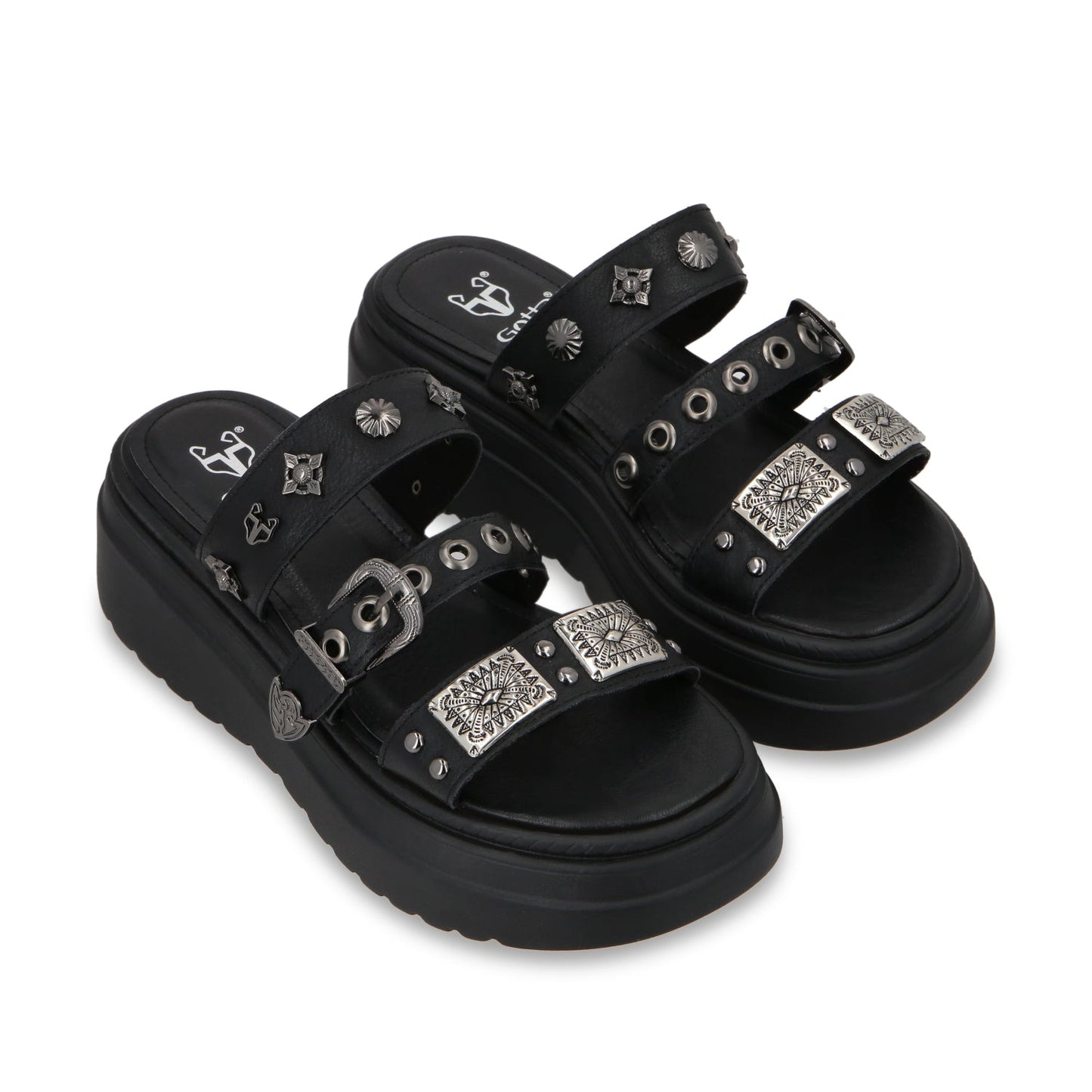 Sandalia Plataforma Negro Mujer 55922