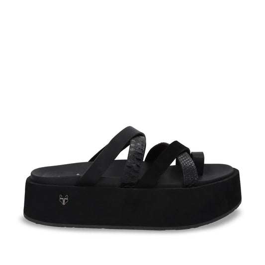 Sandalia Plataforma Negro Mujer 55940