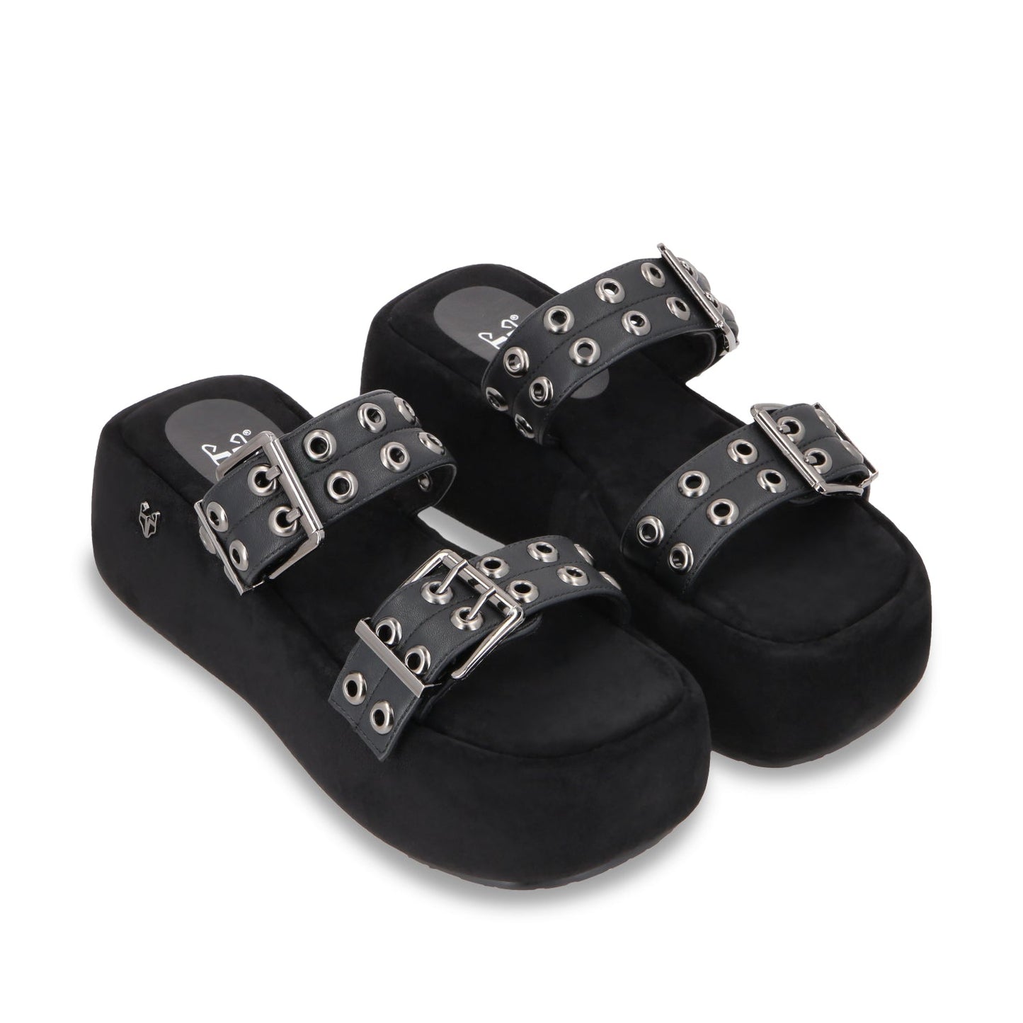 Sandalia Plataforma Negro Mujer 55961