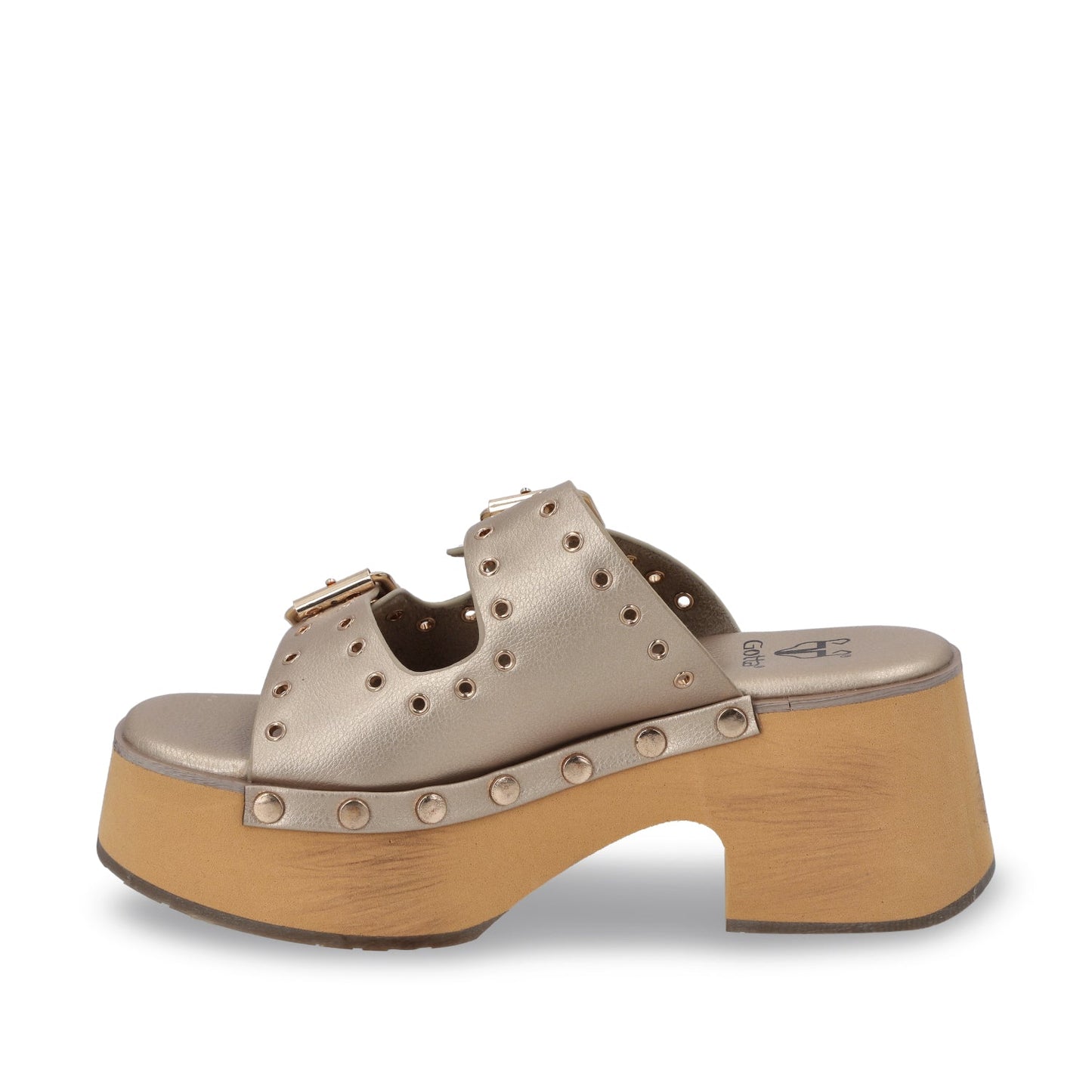 Sandalia Plataforma Oro Mujer 35266 - Gotta Mexico