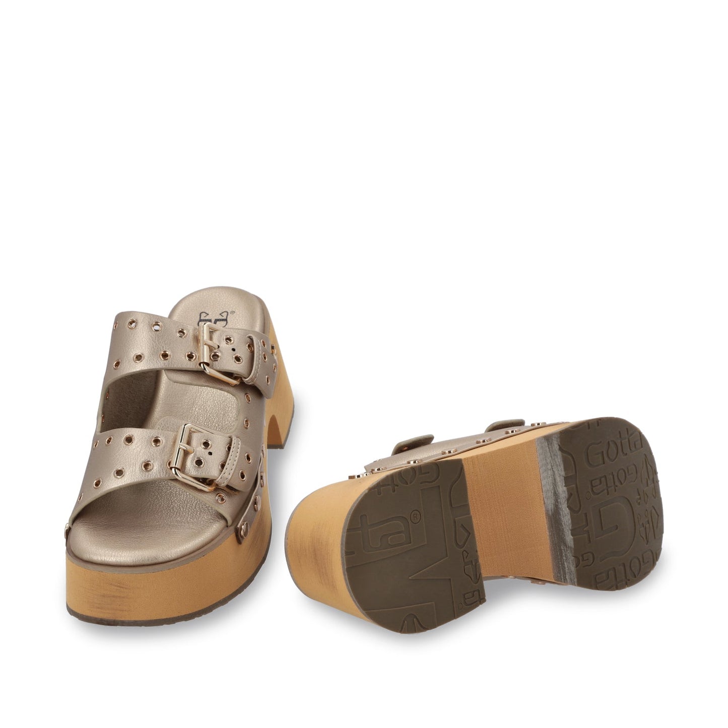 Sandalia Plataforma Oro Mujer 35266 - Gotta Mexico