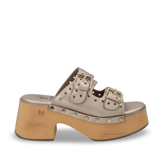 Sandalia Plataforma Oro Mujer 35266
