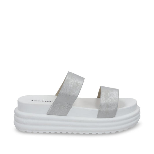 Sandalia Plataforma Plateada Mujer 42021