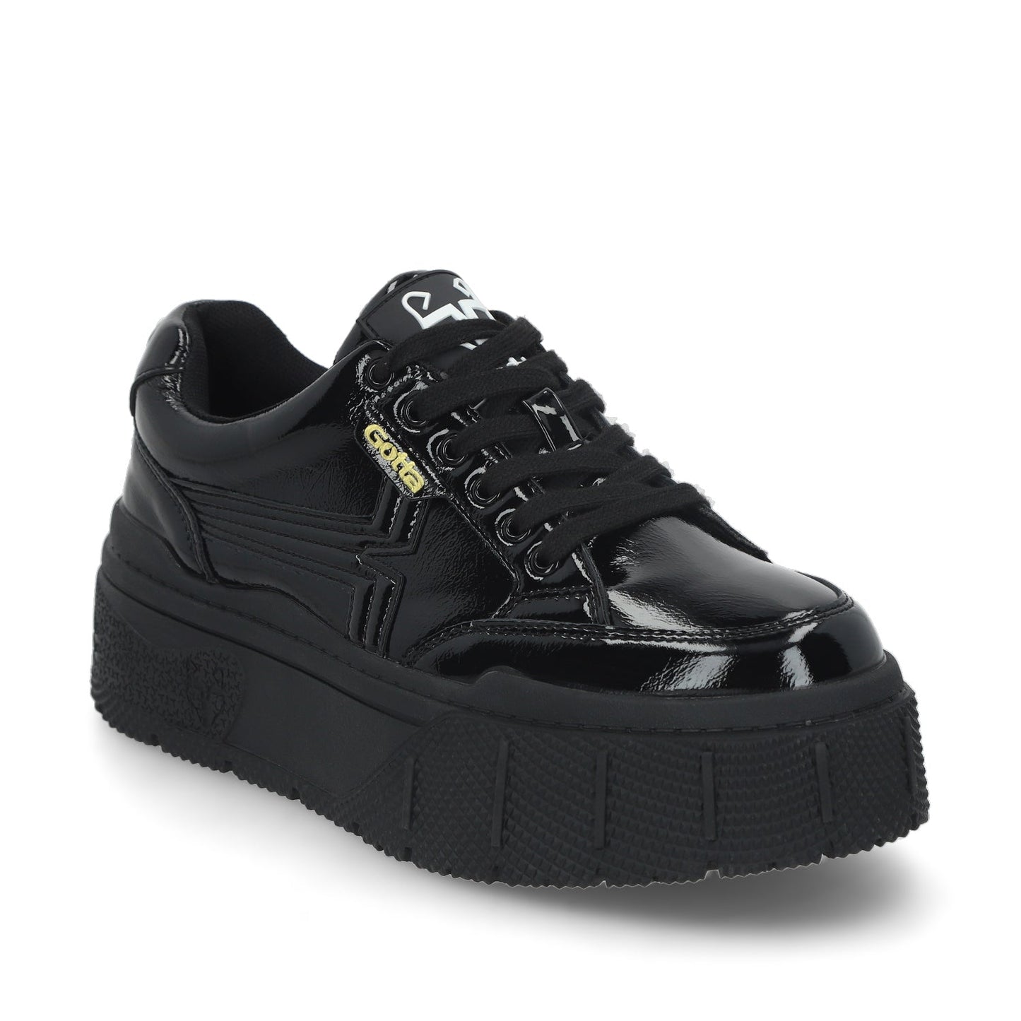 Tenis Negro Charol Mujer 43051