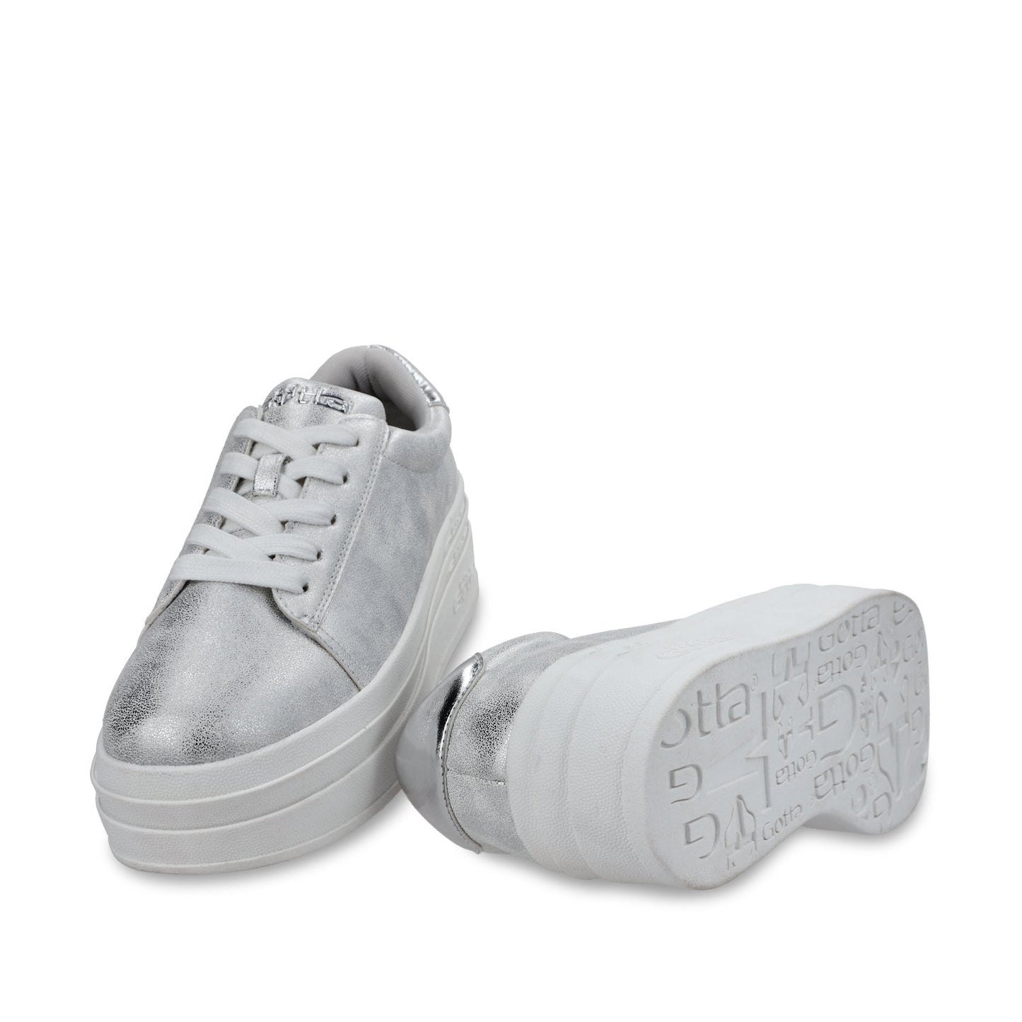 Tenis Plataforma Plateado Mujer 53751