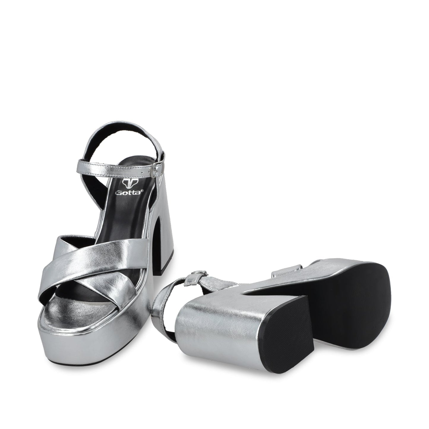 Zapatilla Plataforma Plateada Mujer 45701 - Gotta Mexico