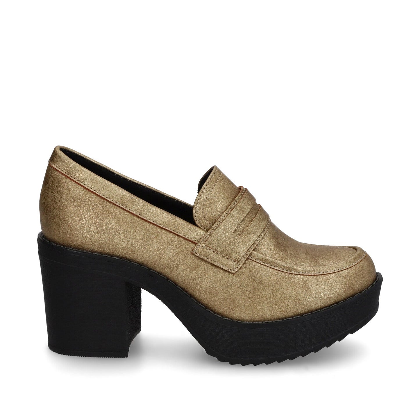 Zapato Tacón Dorado Mujer 13503