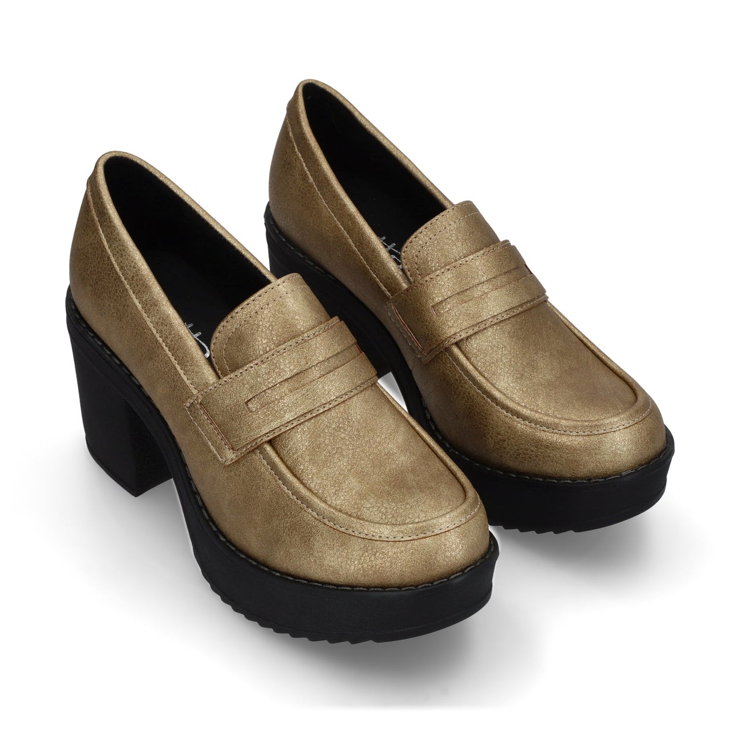 Zapato Tacón Dorado Mujer 13503