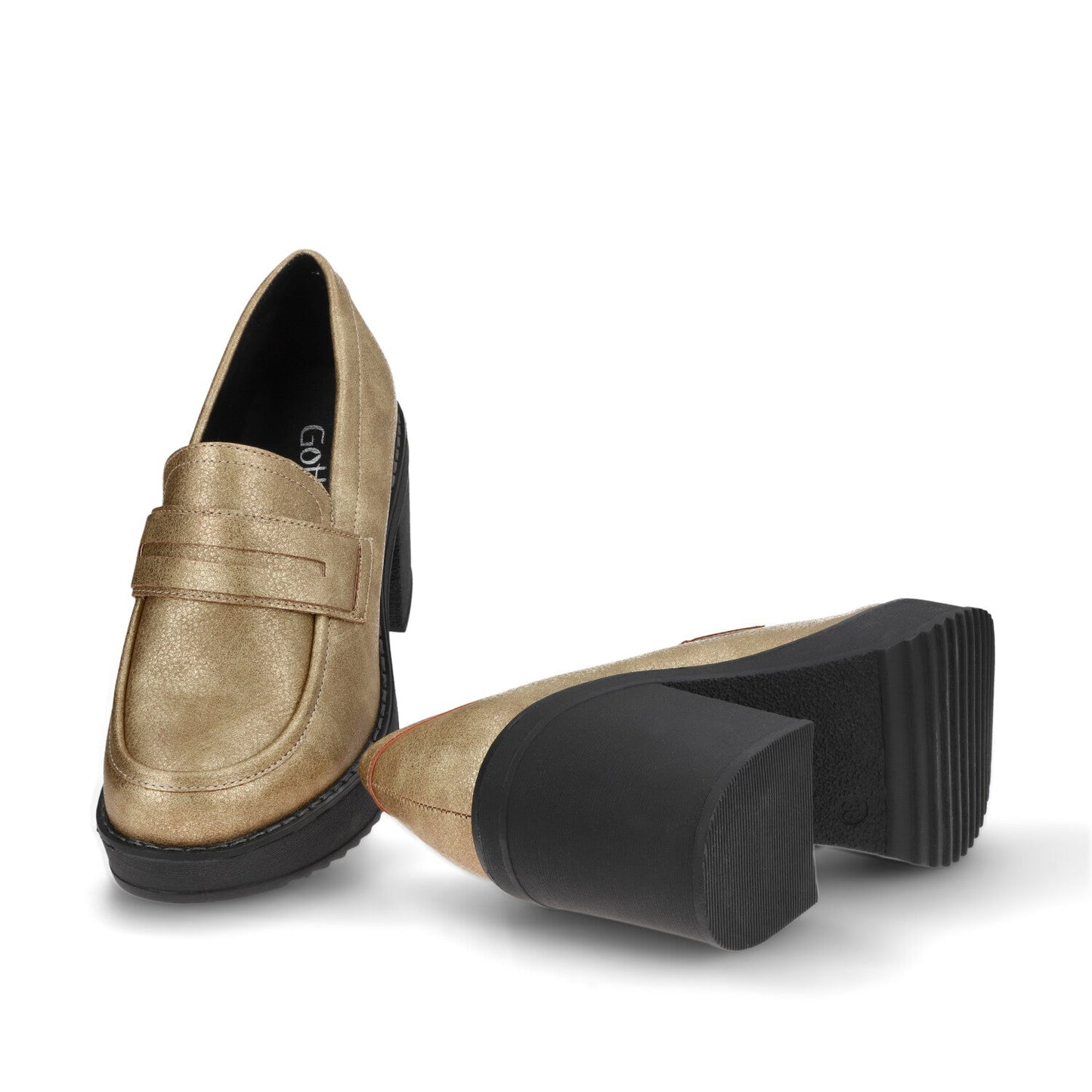 Zapato Tacón Dorado Mujer 13503