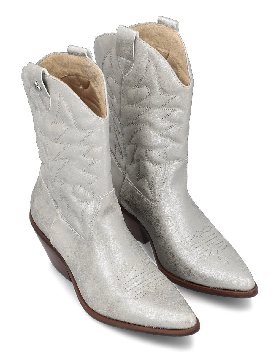 Bota Texana Plateada Mujer 33751