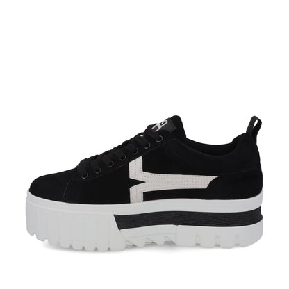 Tenis Plataforma Negro Mujer 23243