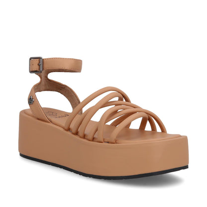 Sandalia Plataforma Camel Mujer 35220