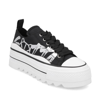 Tenis Plataforma Negro Mujer 33741