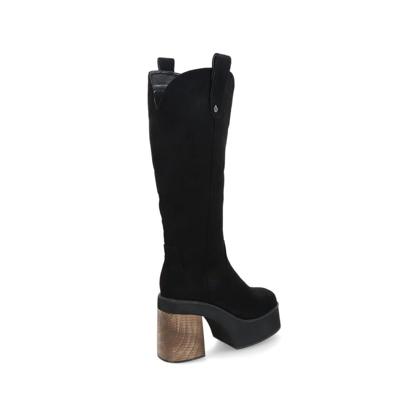 Bota Plataforma Negra Mujer 25650