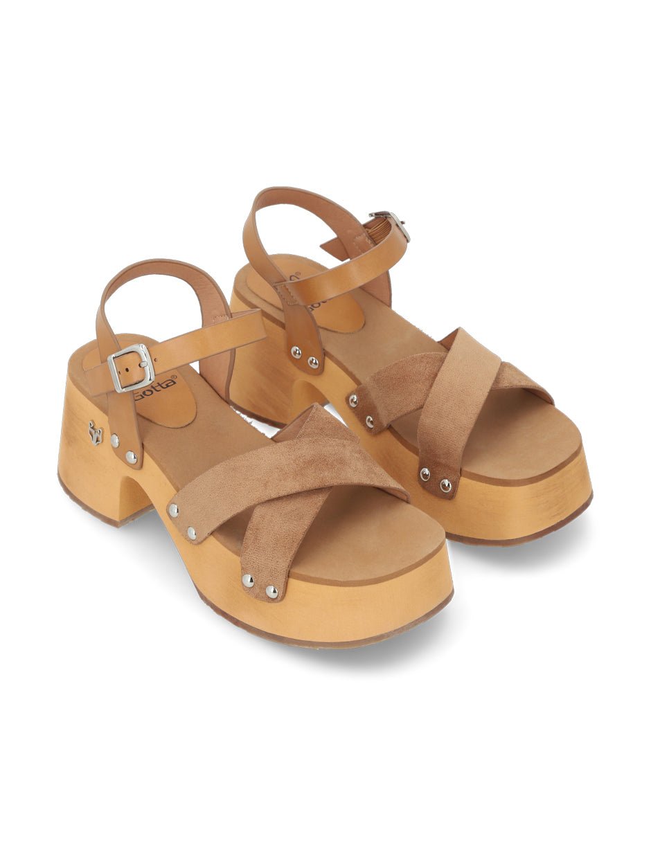 Sandalia Camel Mujer 35263