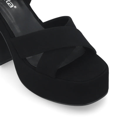 Sandalia Negra Mujer 45701