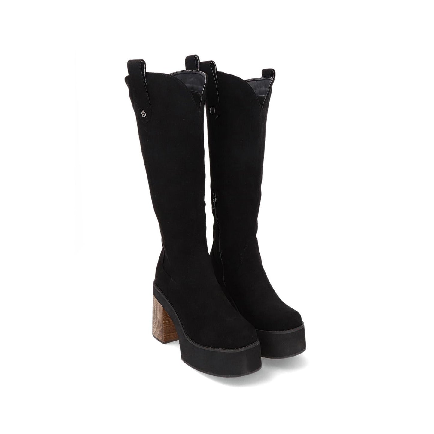 Bota Plataforma Negra Mujer 25650