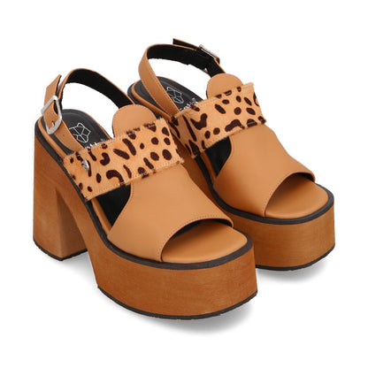 Sandalia Plataforma Animal Print Mujer 35291