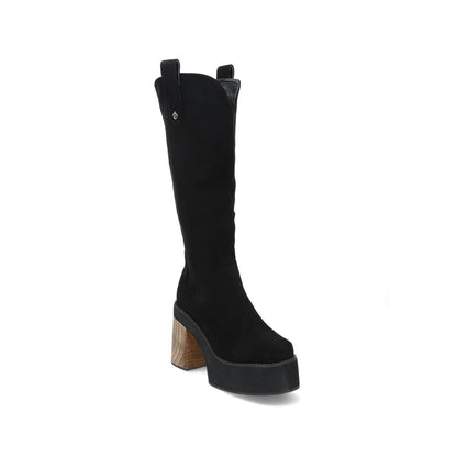 Bota Plataforma Negra Mujer 25650