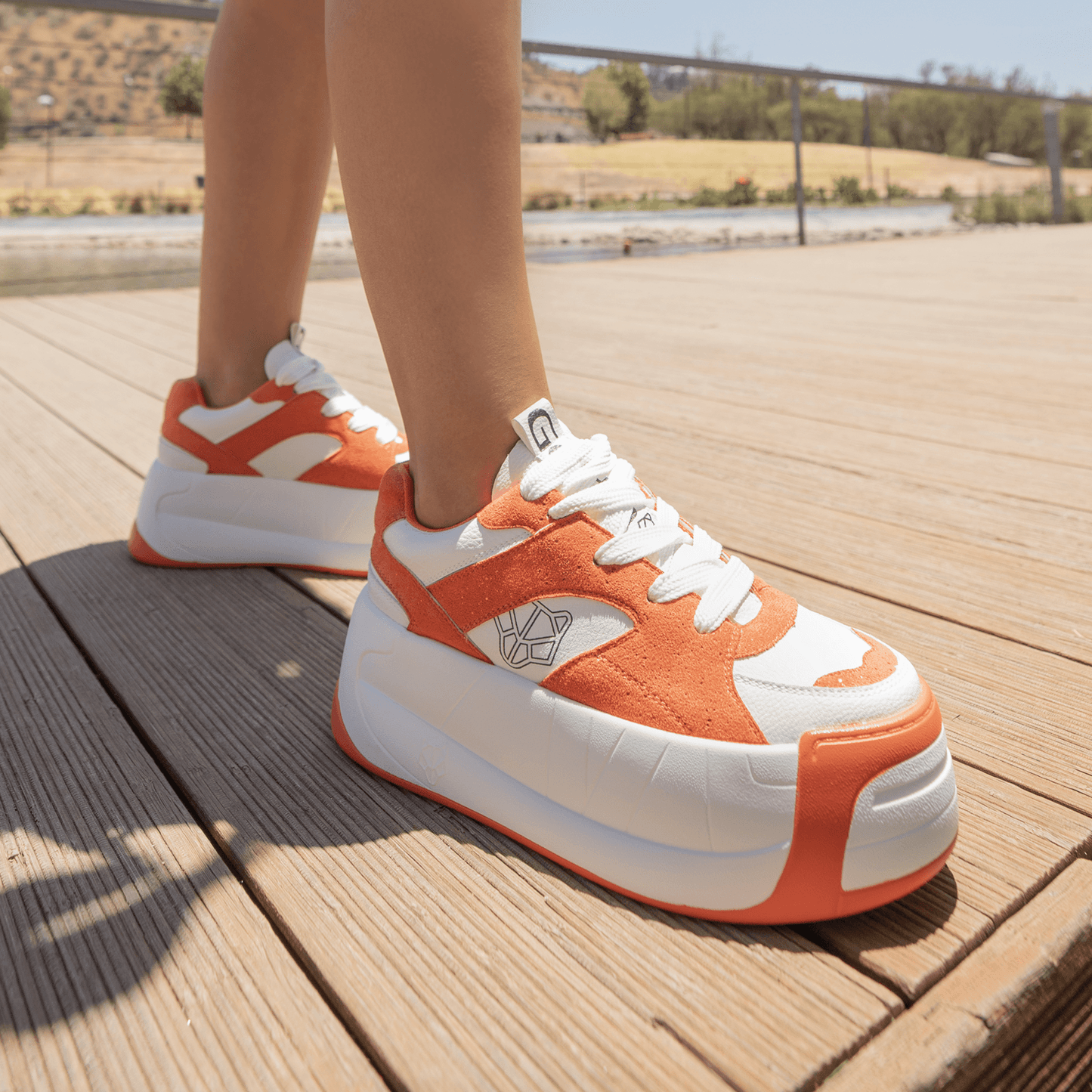 Tenis Plataforma Naranja Mujer C7325