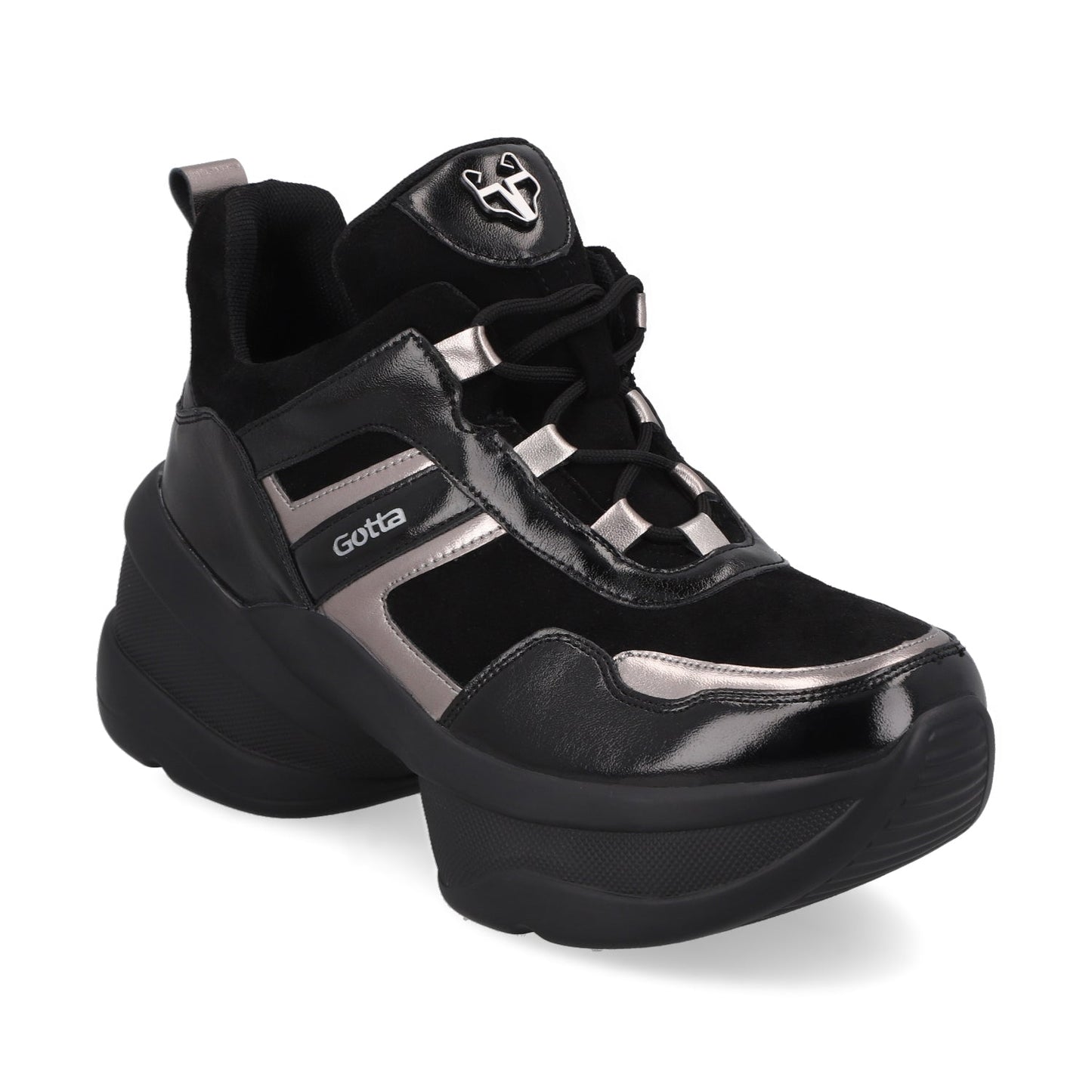 Tenis Plataforma Negro Mujer 13162