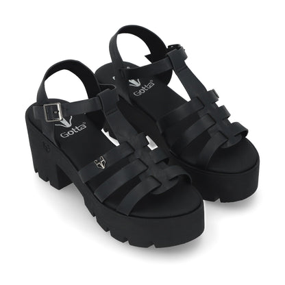 Sandalia Negra Mujer 43023