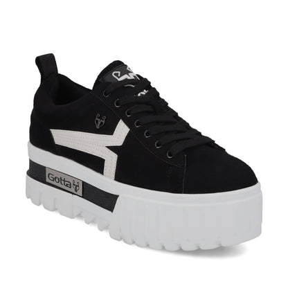 Tenis Plataforma Negro Mujer 23243