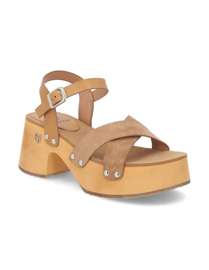 Sandalia Camel Mujer 35263