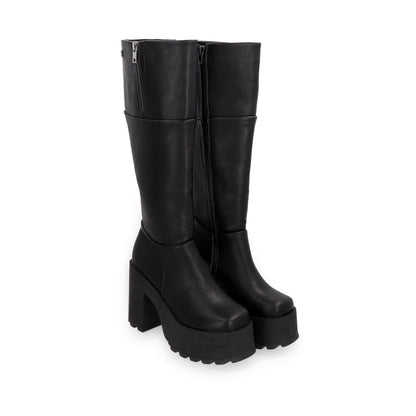 Bota Plataforma Negra Mujer 25641