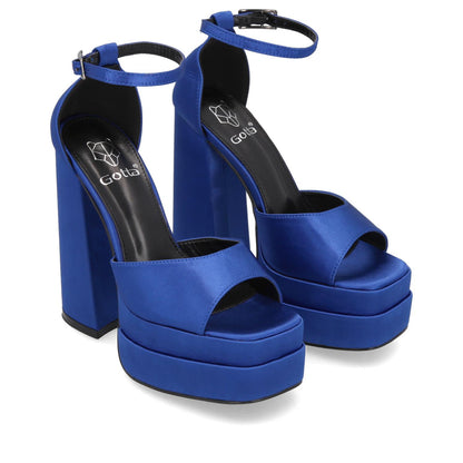 Sandalia Plataforma Azul Mujer 25911