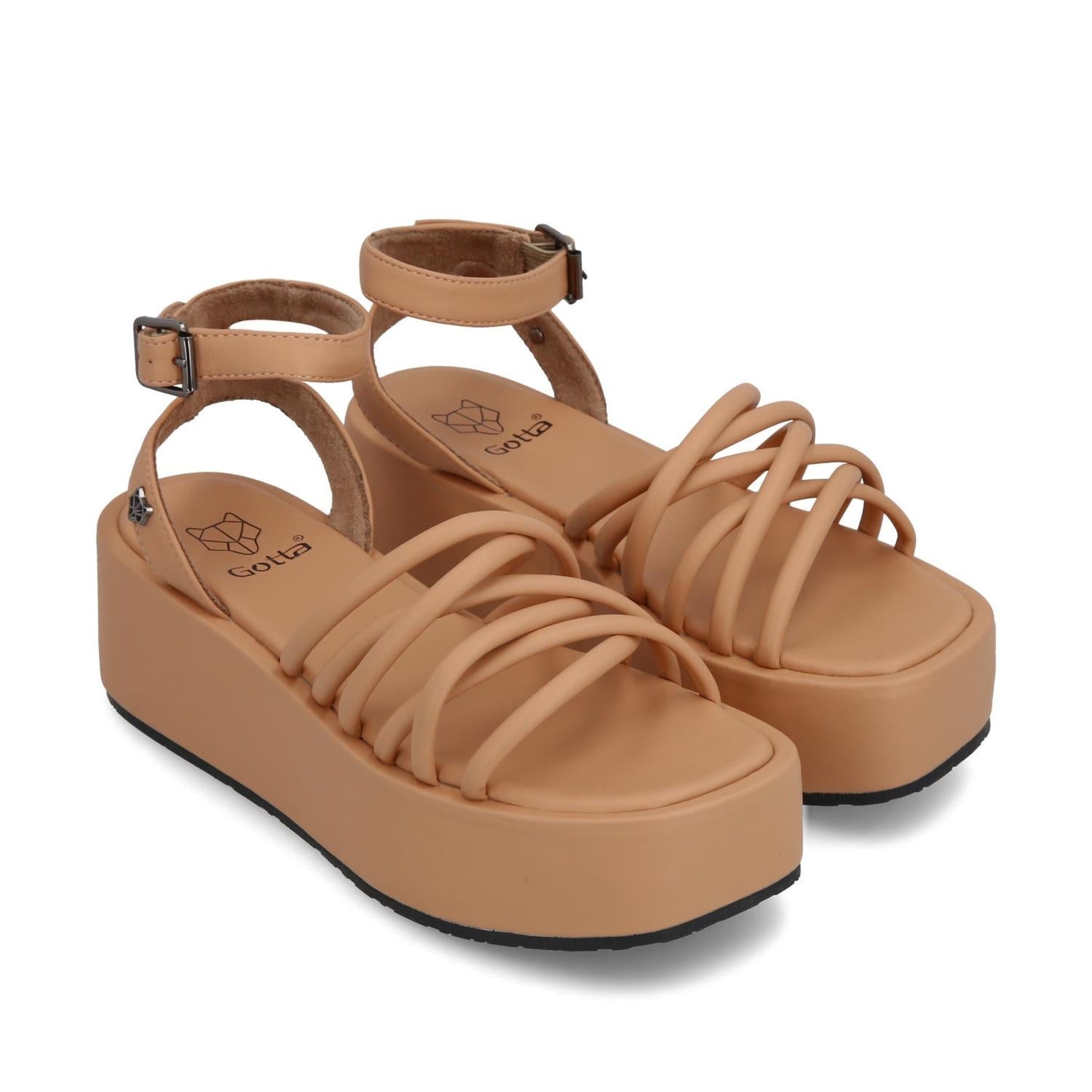 Sandalia Plataforma Camel Mujer 35220