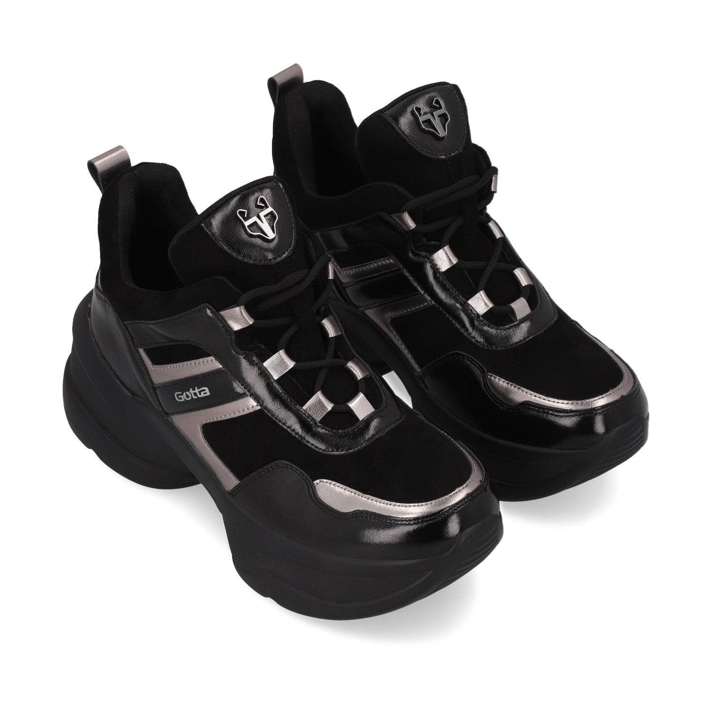 Tenis Plataforma Negro Mujer 13162