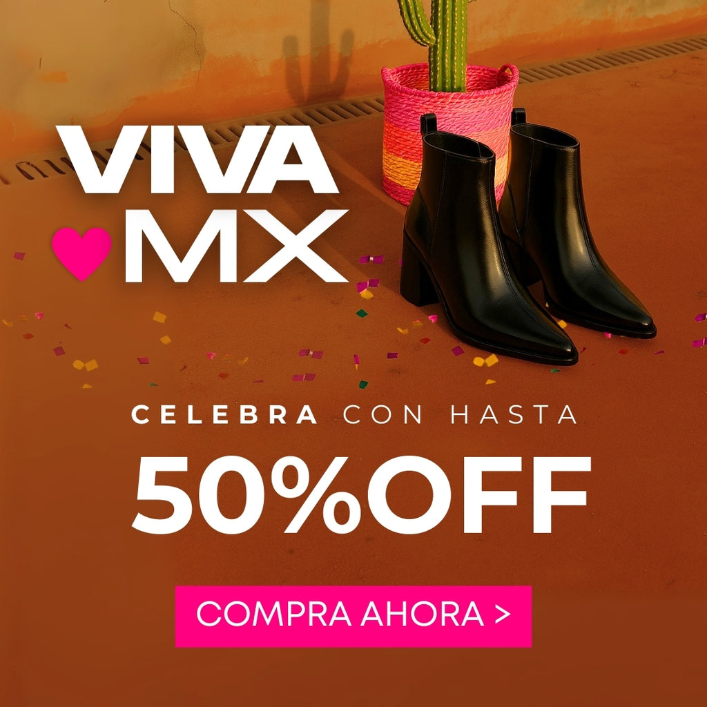 Botas negras de mujer en promoción Gotta Viva México 2025, celebra las fiestas patrias con hasta 50% de descuento. Compra ahora y luce estilo único.