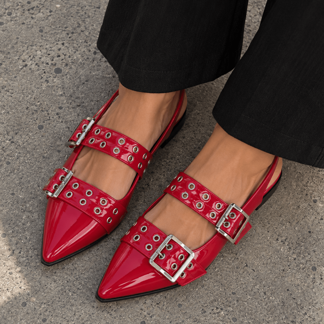 Ballerina Plana Roja Mujer 55240