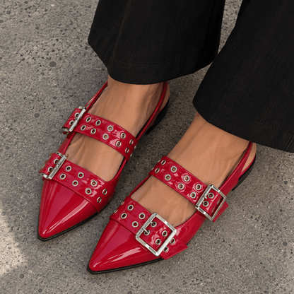 Ballerina Plana Roja Mujer 55240