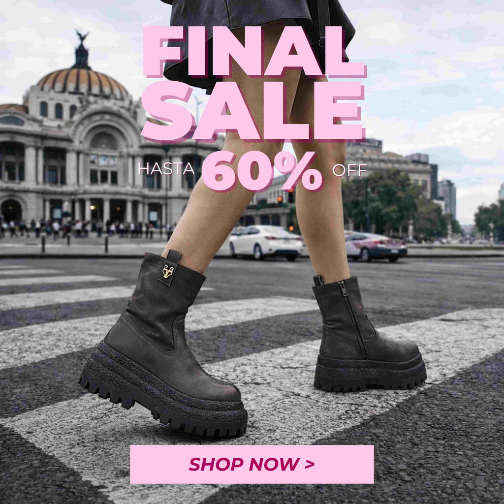 Banner Final Sale Winter en México con botas de mujer en promoción hasta 60% de descuento.