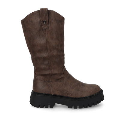 Bota Plataforma Café Mujer 46304 - Gotta Mexico