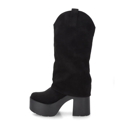 Bota Plataforma Negra Mujer 15039