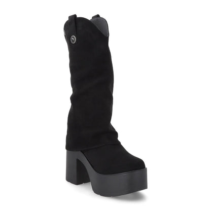 Bota Plataforma Negra Mujer 15039